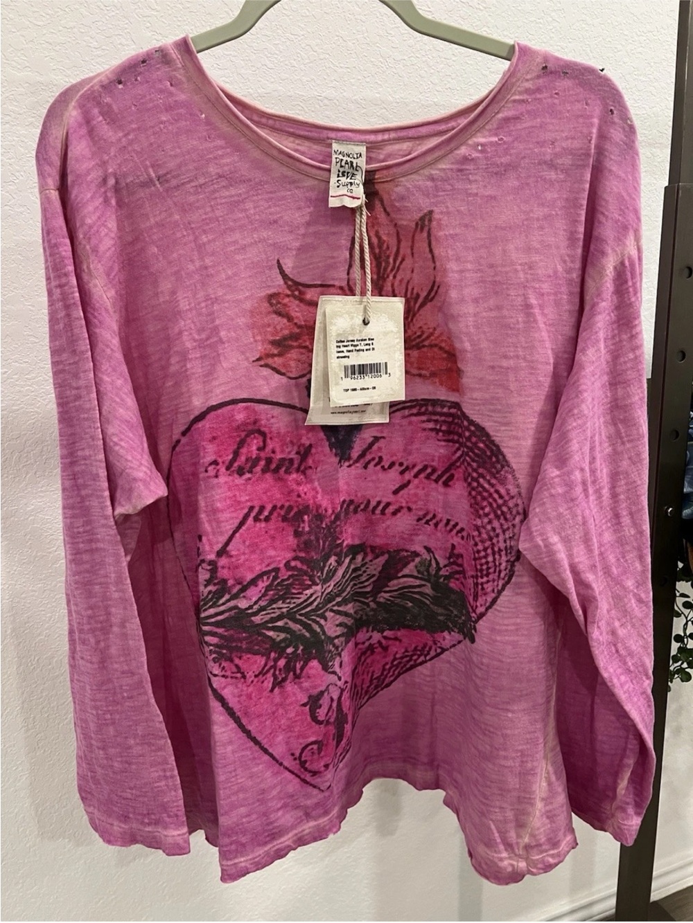 Magnolia Pearl Pink Graphic Heart Long Sleeve Tee